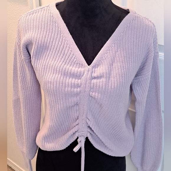 Hollister Lavender Ruched Front Sweater - Picture 1 of 8